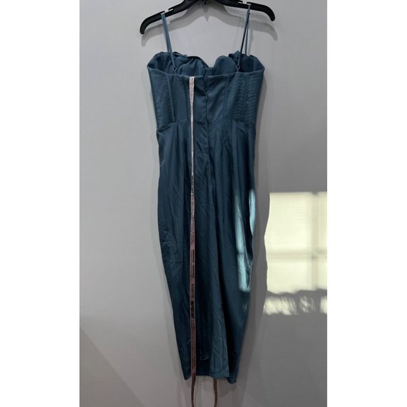 NWT HOUSE OF CB LONDON Size M Myrna Blue Charmaine Corset Dress MSRP $285 - Picture 9 of 15